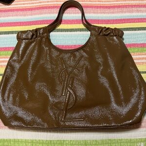 YSL Patent Calfskin Belle de Jour Cabas Large Tote Bag